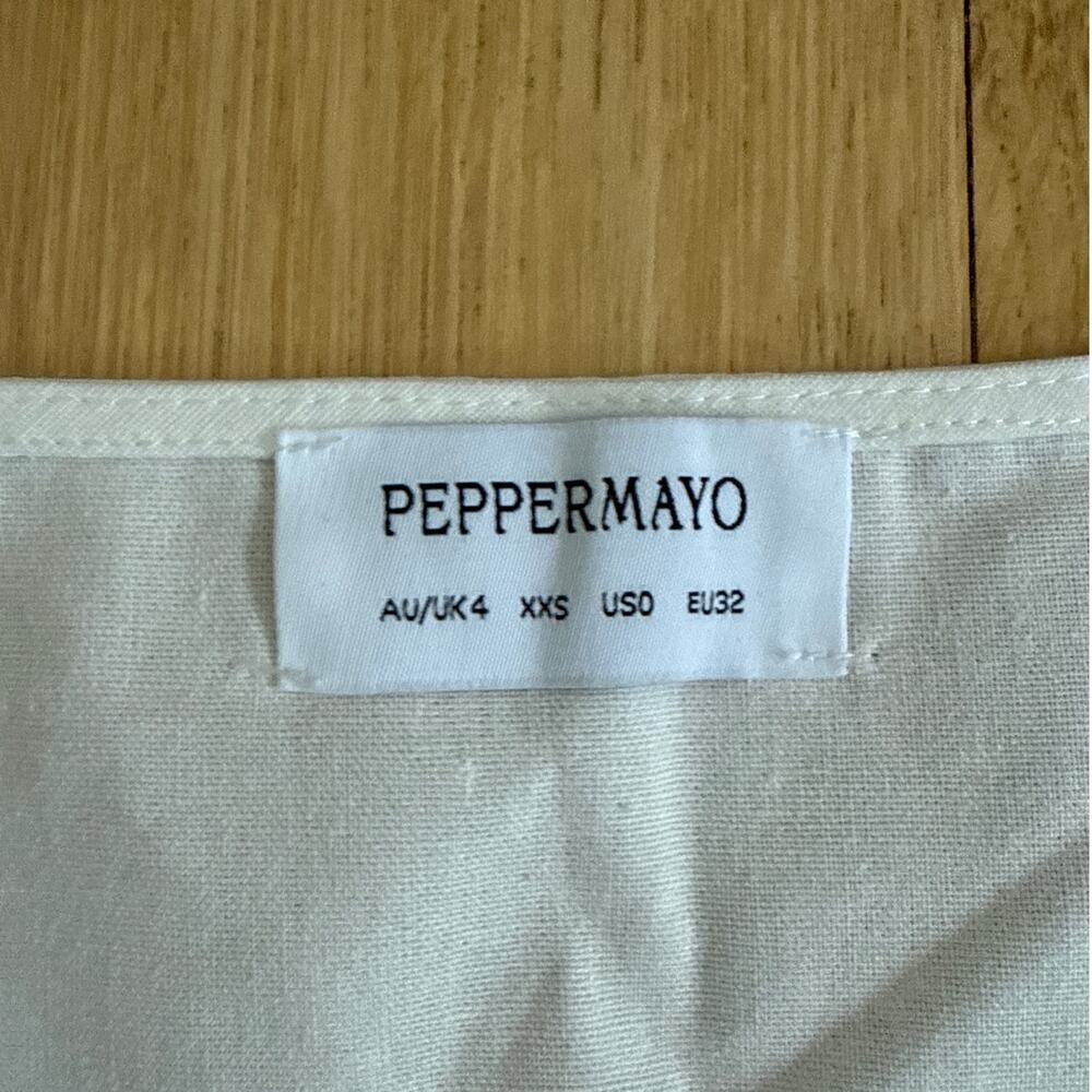 Peppermayo Tie Front Blouse Top Isabelle Size US 0 in White - Picture 2 of 4